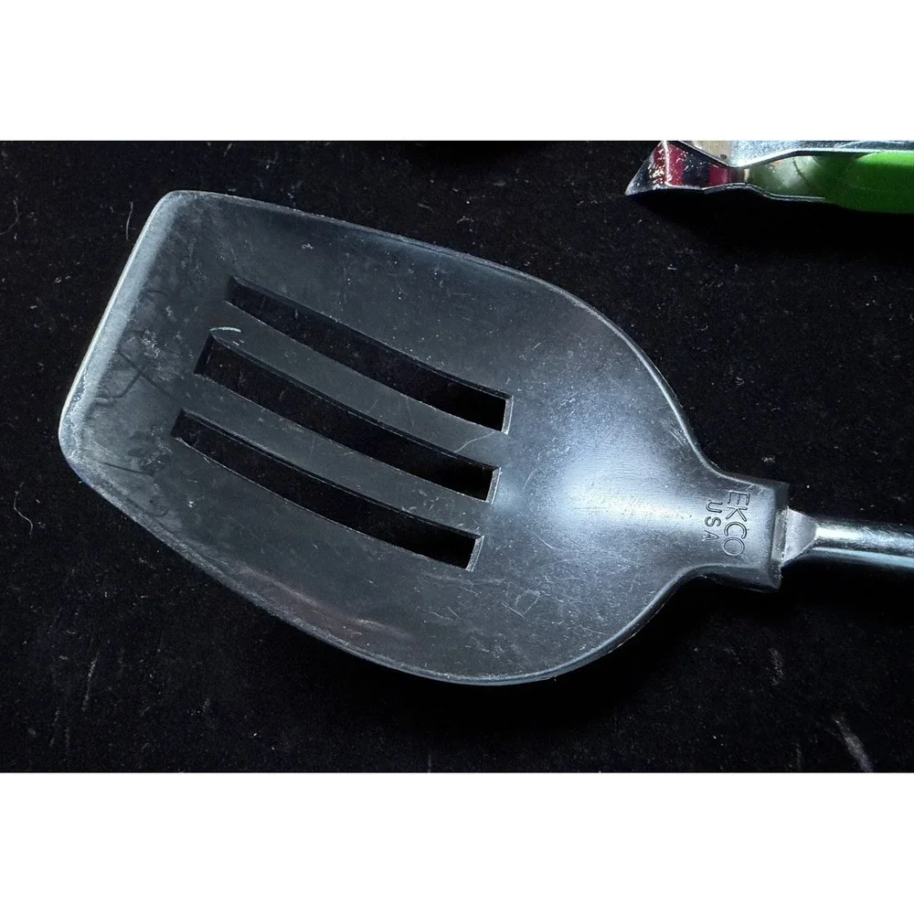 Vintage EKCO Kitchen Utensil Lot 3: Slotted Spoon, Spatula, Bottle/Can Opener
